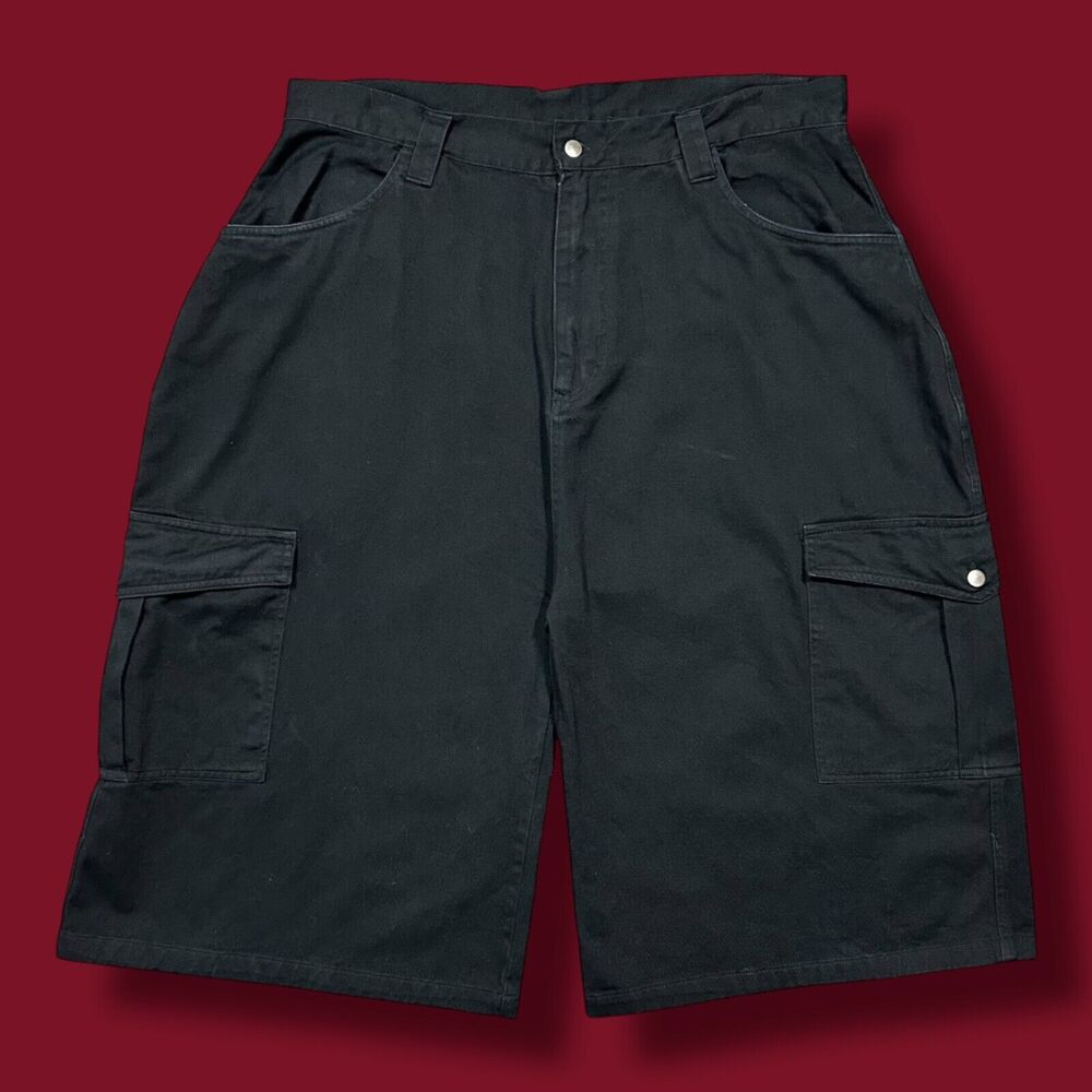 Vintage y2k Cargo Shorts Morbid Threads Goth Rave Aesthetic Baggy Oversized 35